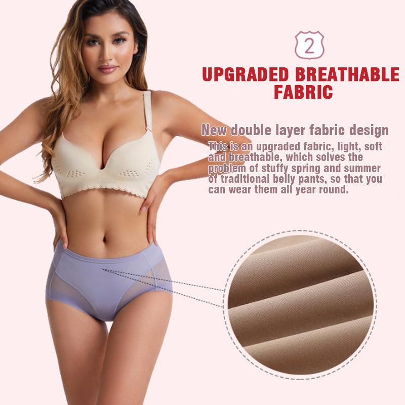 4 Pcs High Waist Ice Silk Seamless Shaping Briefs