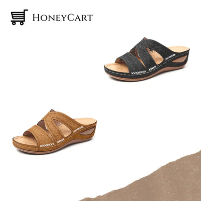 Fleekcomfy Premium Orthopedic Thick Platform Large Size Slipper Sandals 5.5 / Set 2 (Yellow + Black)