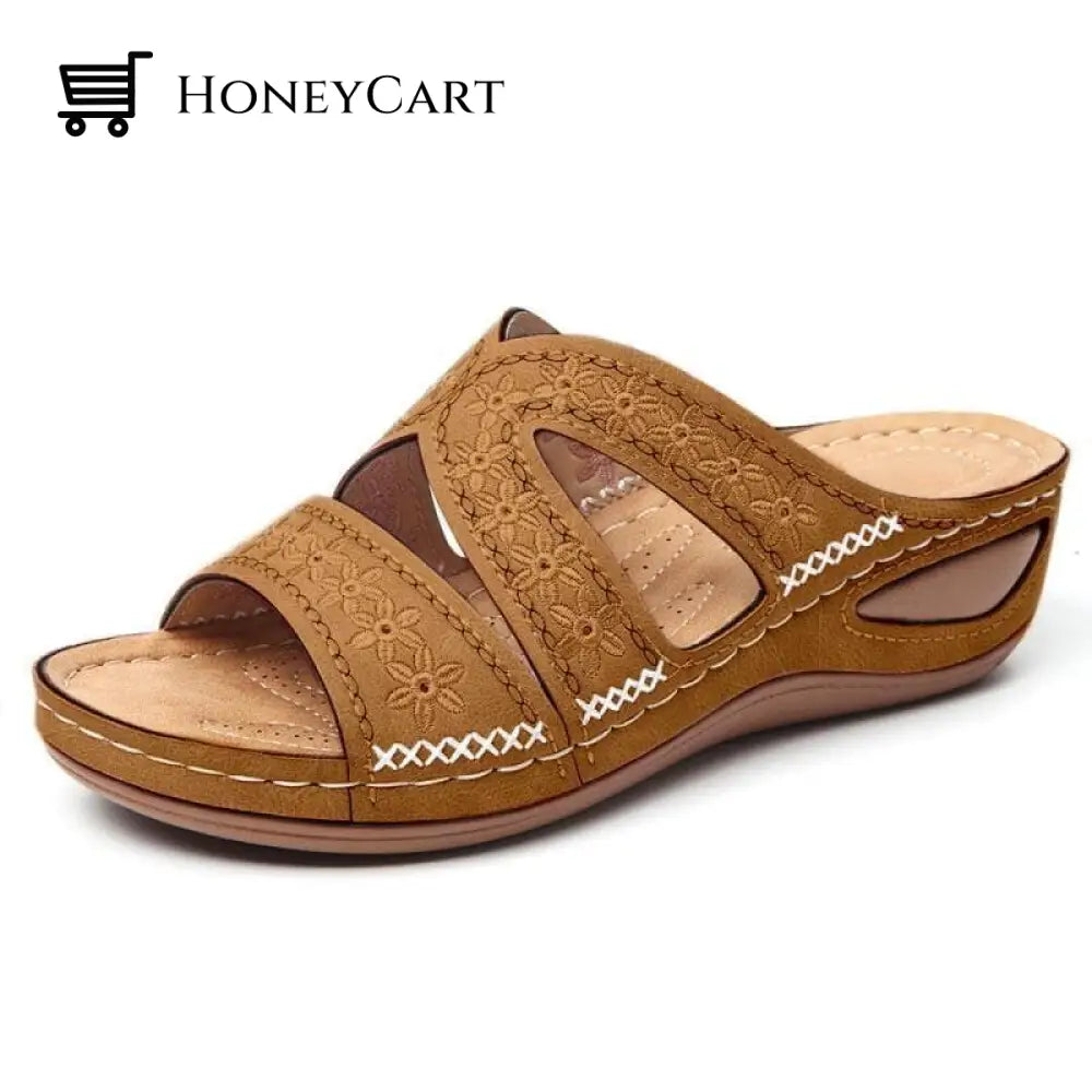 Fleekcomfy Premium Orthopedic Thick Platform Large Size Slipper Sandals 5.5 / Yellow Shoes &