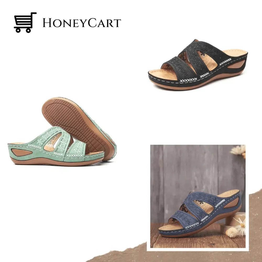 Fleekcomfy Premium Orthopedic Thick Platform Large Size Slipper Sandals Shoes &