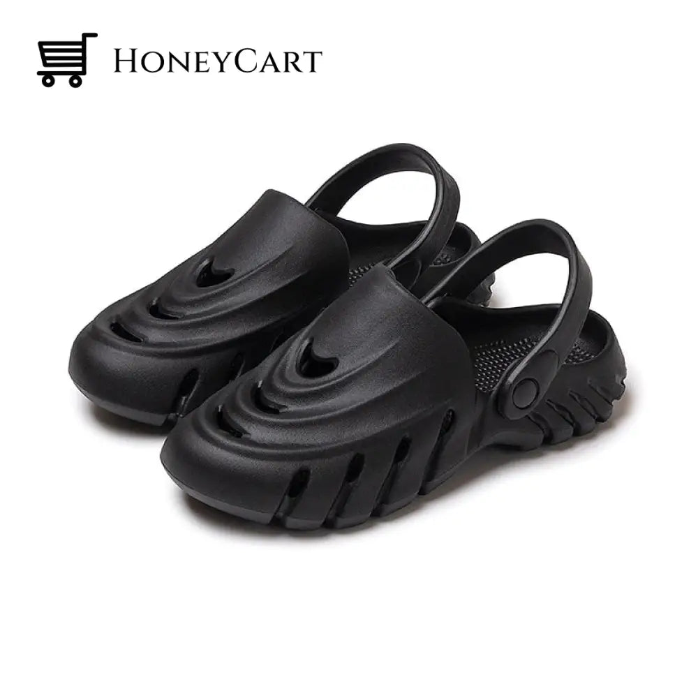 Flexible Energetic Waterproof Casual Wedges Sandals For Women 4.5 / Black