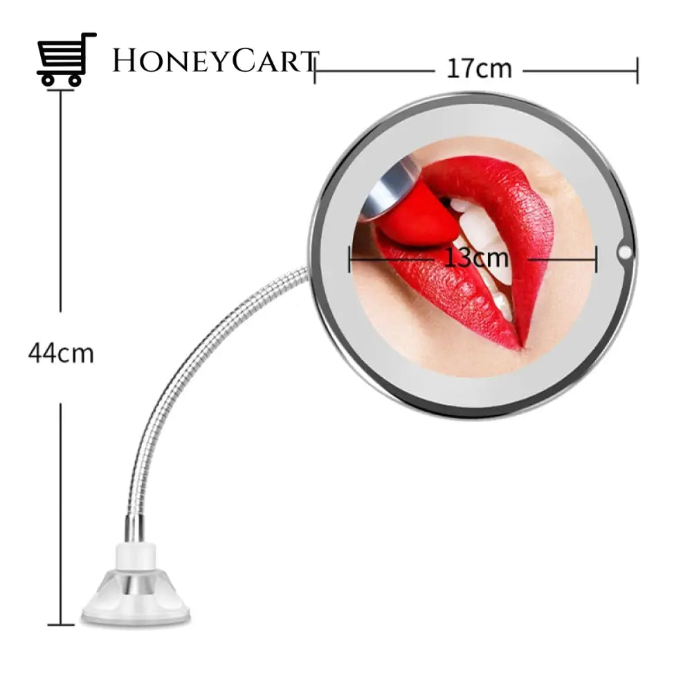 Flexible Light Up Mirror 10X Magnification 360-Degree Rotating Makeup