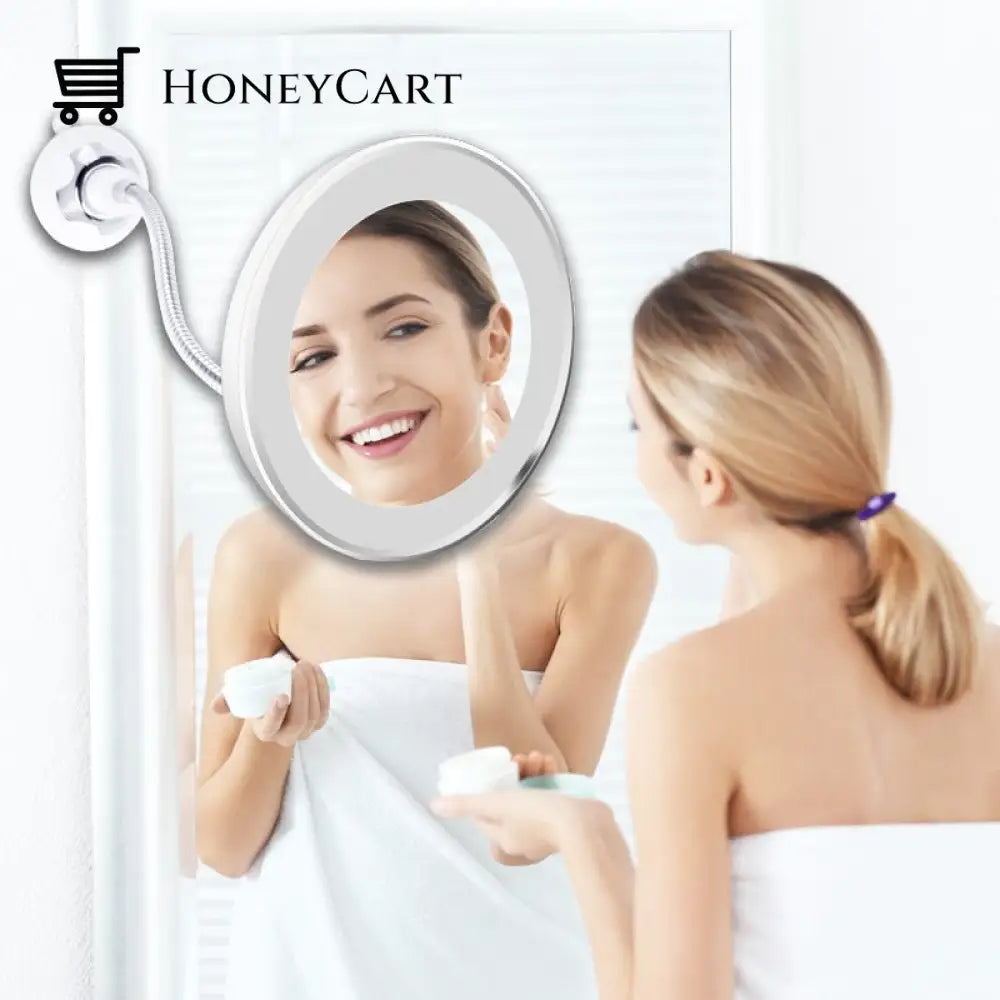 Flexible Light Up Mirror 10X Magnification 360-Degree Rotating Makeup