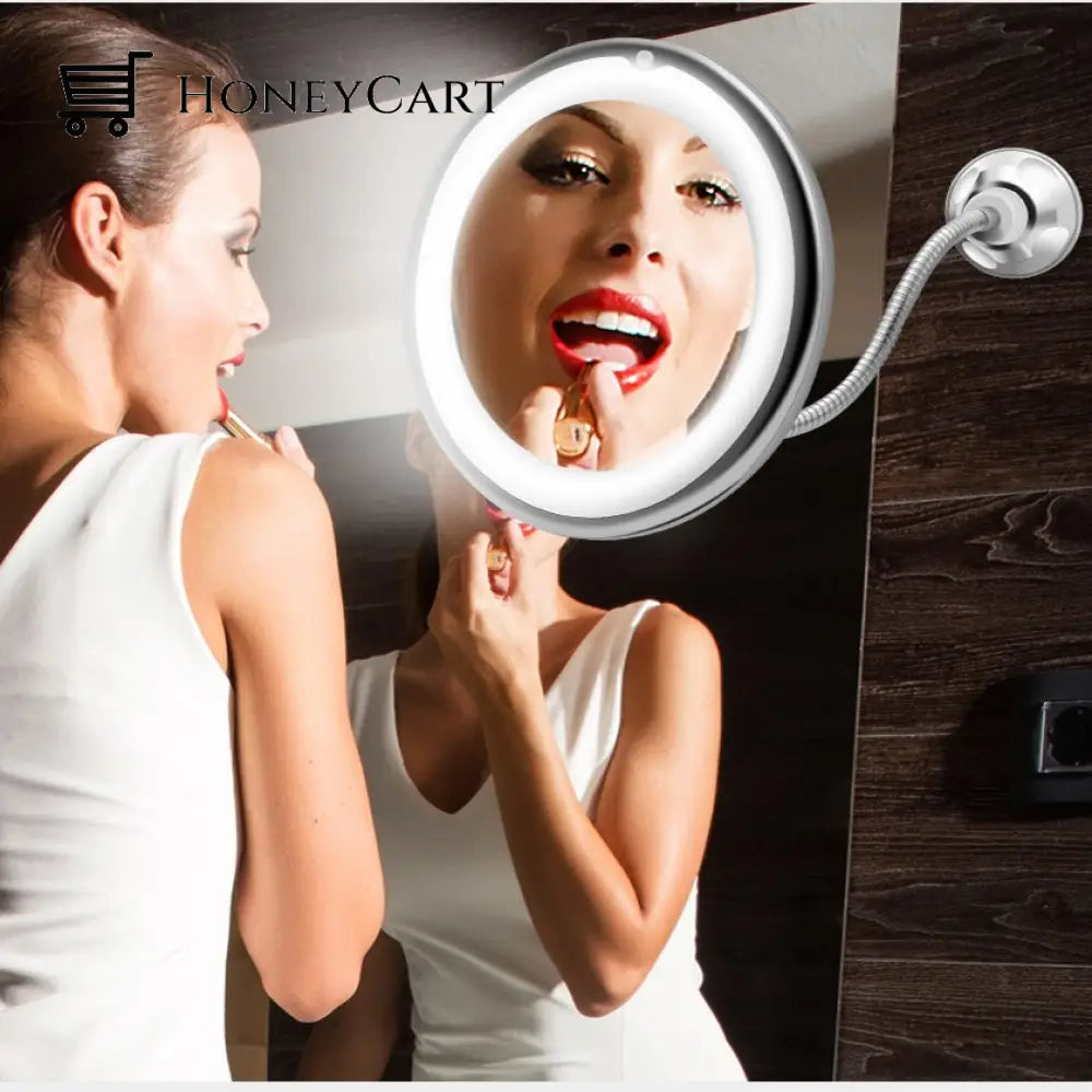 Flexible Light Up Mirror 10X Magnification 360-Degree Rotating Makeup