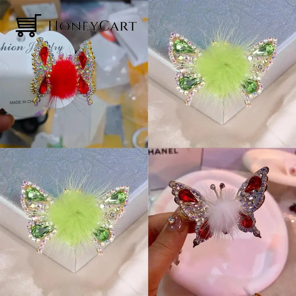 Flying Butterfly Hairpin Buy 3 Free 1(Red+Green*2+White) Tool