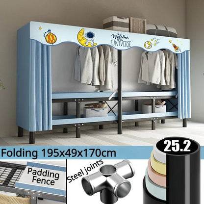 Foldable Oxford Cloth Wardrobe with Curtain