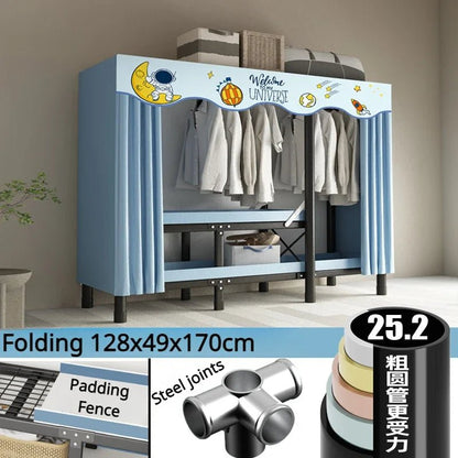 Foldable Oxford Cloth Wardrobe with Curtain