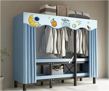 Foldable Oxford Cloth Wardrobe with Curtain