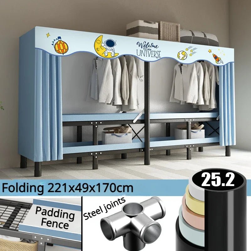 Foldable Oxford Cloth Wardrobe with Curtain