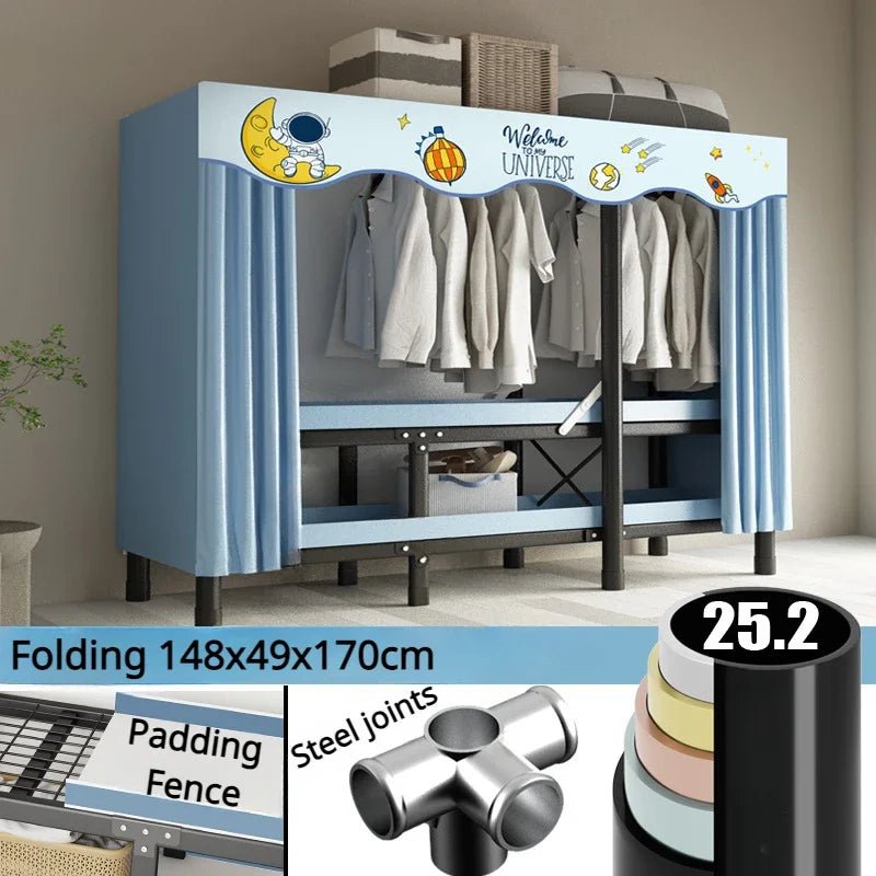 Foldable Oxford Cloth Wardrobe with Curtain