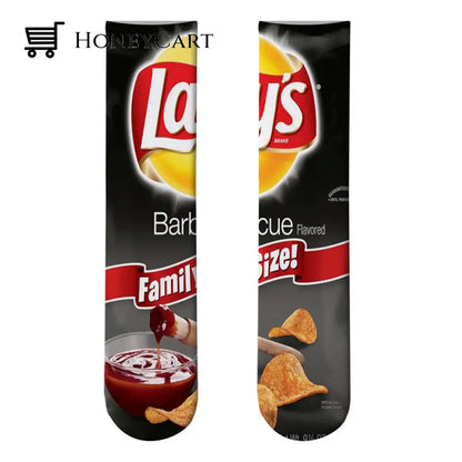 Foodie Tube Socks ( Unisex ) Lays Black