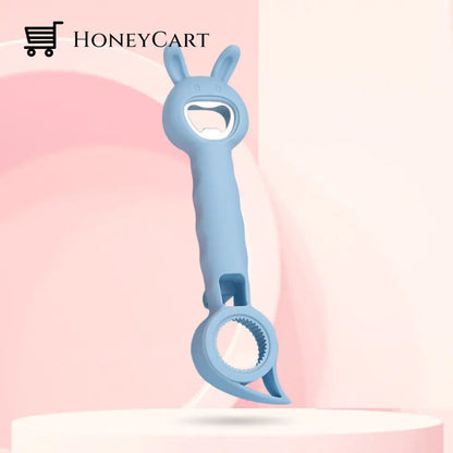 Four-In-One Can Opener Blue Plastic