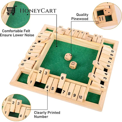 Four-Sided Flop Wooden Table Parent-Child Game Board