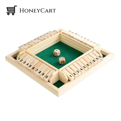 Four-Sided Flop Wooden Table Parent-Child Game Board Green