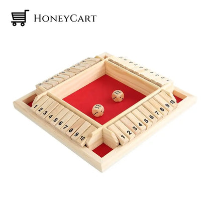 Four-Sided Flop Wooden Table Parent-Child Game Board Red