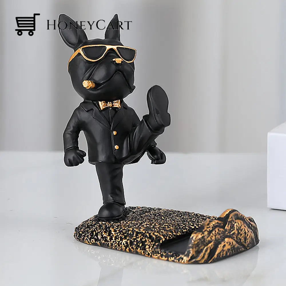 French Bulldog Phone Holder Black / B