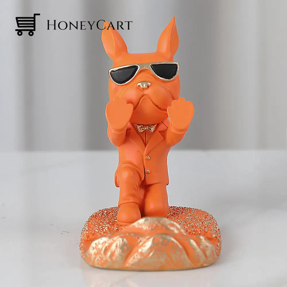 French Bulldog Phone Holder Orange / A