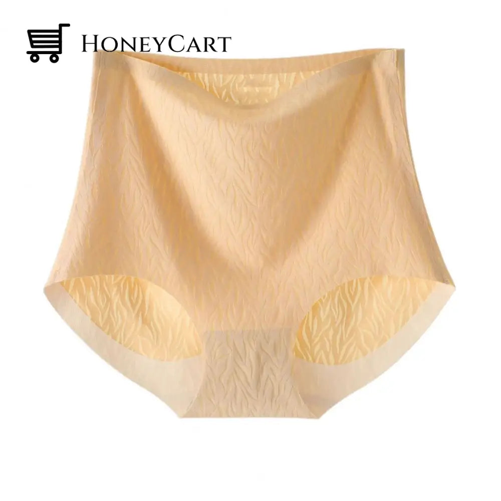 Fresh Seamless High Waist Hip Lifting Tummy Control Panties 4 Pcs-Skin / M(40-50Kg/88-110Lbs)