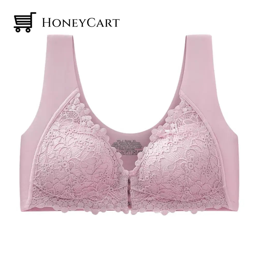 Front Buckle Latex Padded Bra Pink / M Underwear