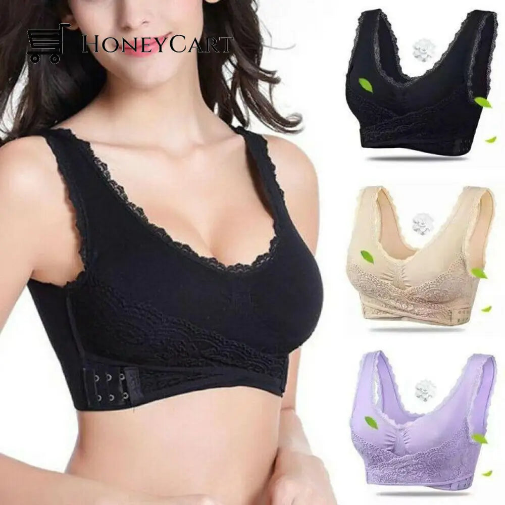 Front Cross Wireless Lace Lift Comfort Bra