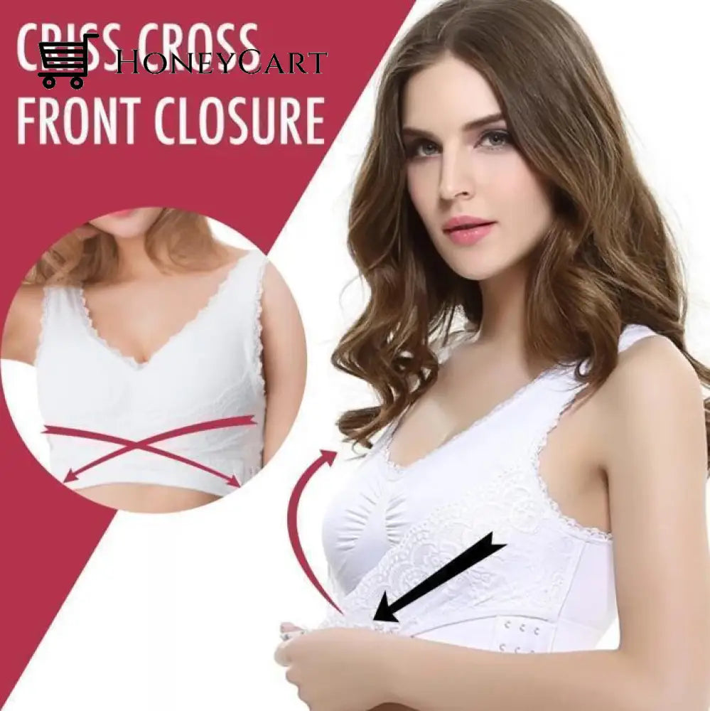 Front Cross Wireless Lace Lift Comfort Bra