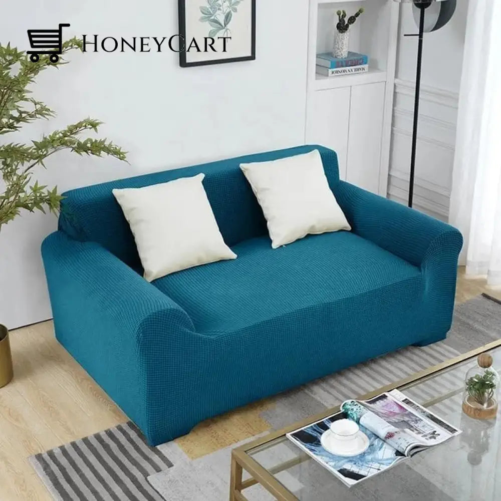 Full-Wrapped Universal Stretch Sofa Cover Blue / 1 Seater(35-55 Inch)