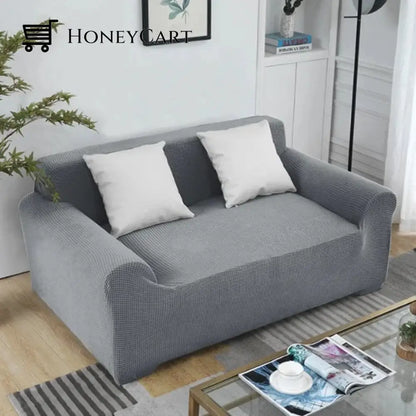 Full-Wrapped Universal Stretch Sofa Cover Light Grey / 1 Seater(35-55 Inch)