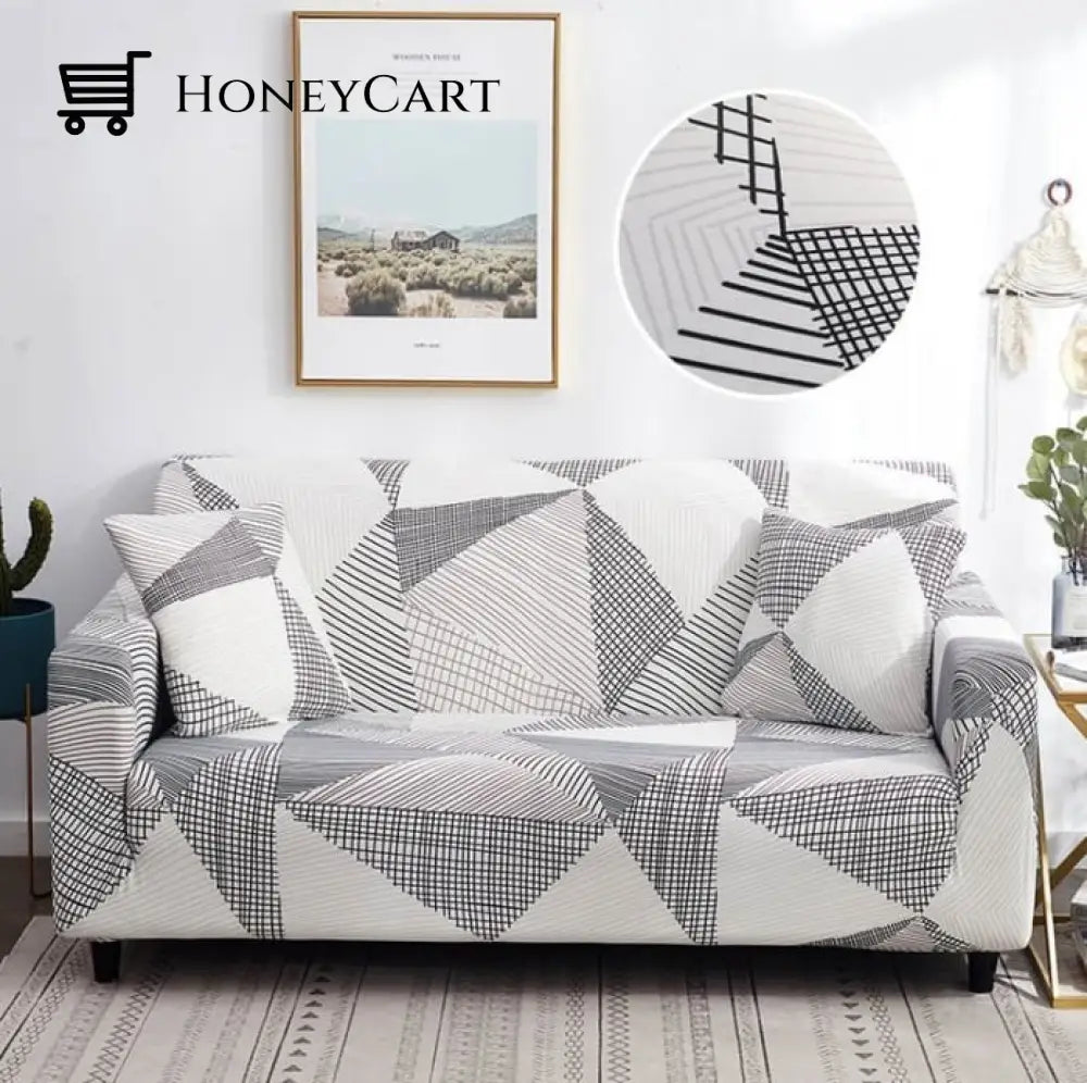 Full-Wrapped Universal Stretch Sofa Cover Mocha / 1 Seater(35-55 Inch)