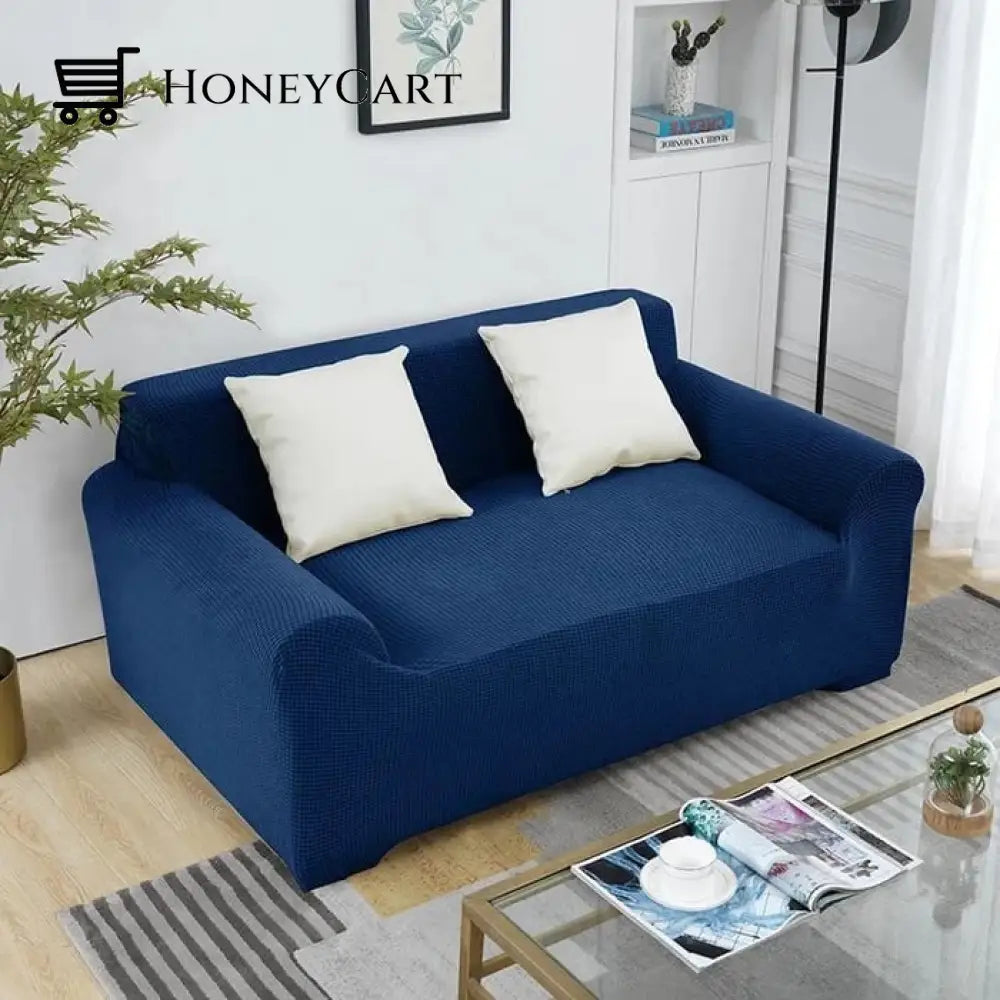 Full-Wrapped Universal Stretch Sofa Cover Navy Blue / 1 Seater(35-55 Inch)