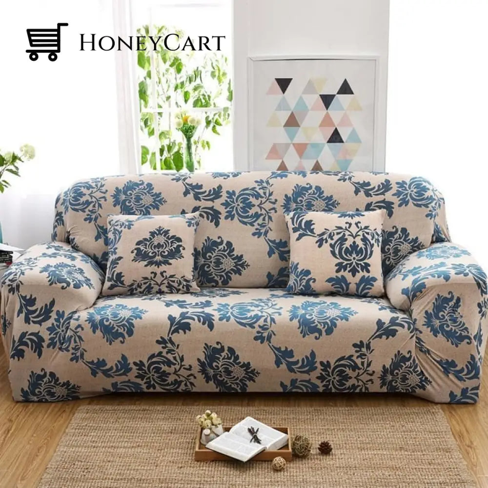 Full-Wrapped Universal Stretch Sofa Cover Provence / 1 Seater(35-55 Inch)