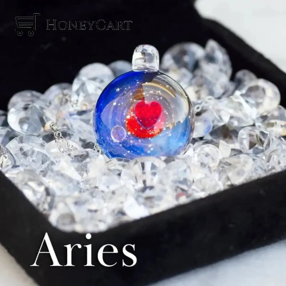 Galaxy Zodiac Necklace Aries / Free Gift Box Tool