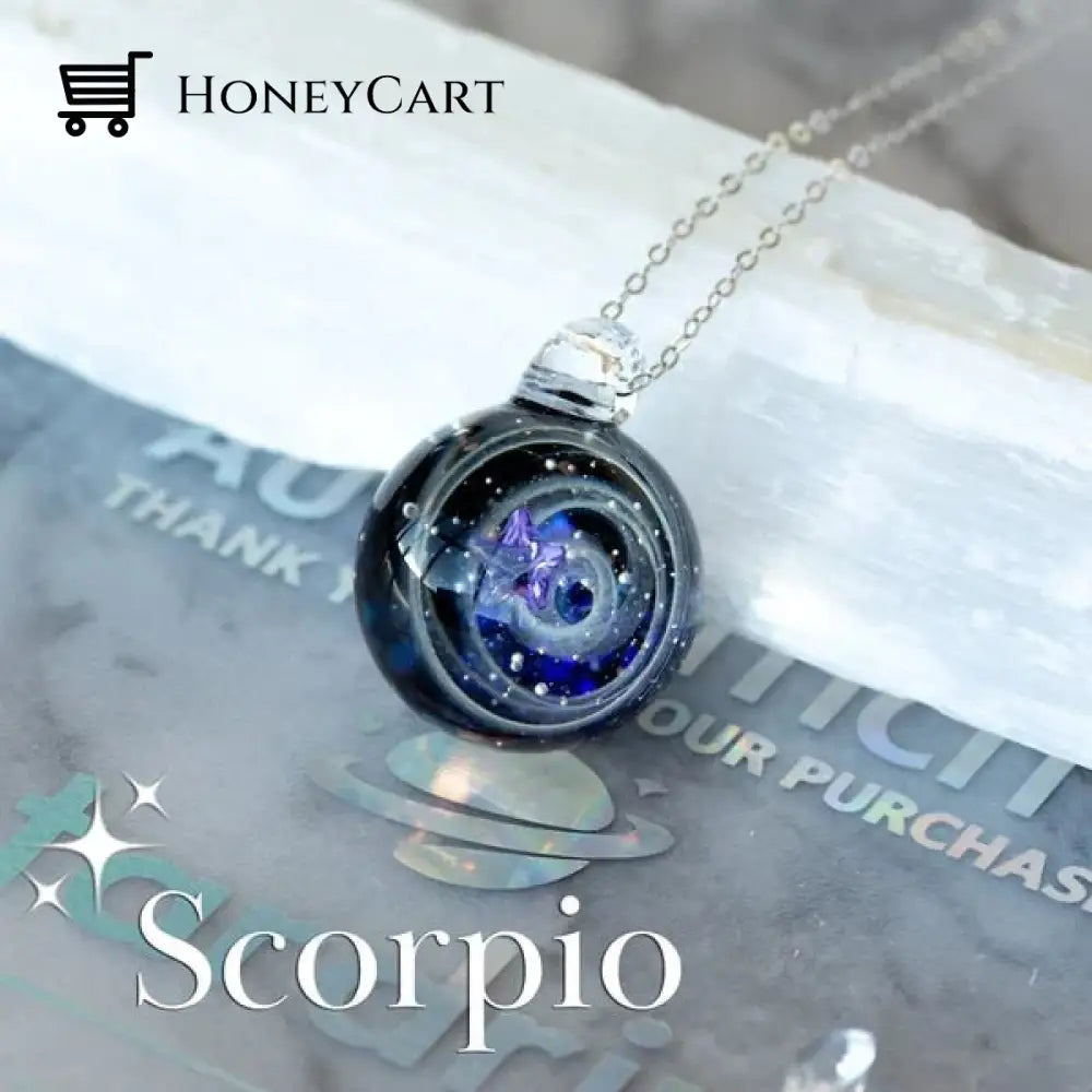 Galaxy Zodiac Necklace Scorpio / Free Gift Box Tool