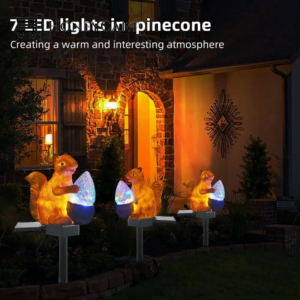 Garden Stake Solar Light Outdoor Squirrel Lights Led Yard Myx-Lights