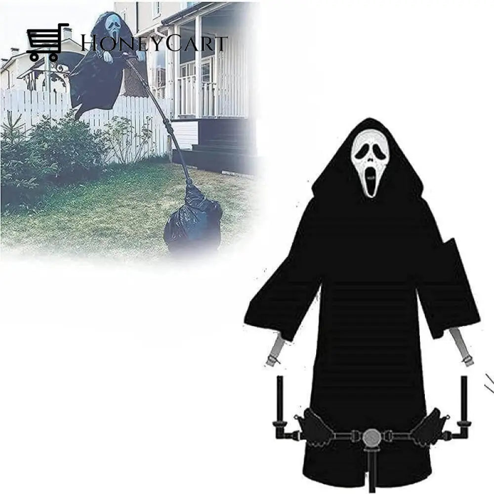 Garden Swinging Screaming Face Halloween Ghost