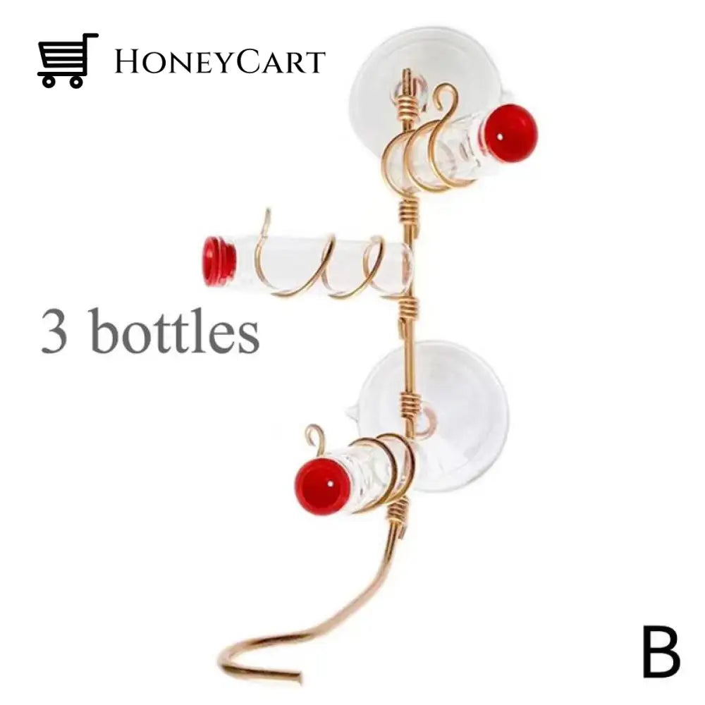 Geometric Window Hummingbird Feeders For Outdoors 3 Bottles