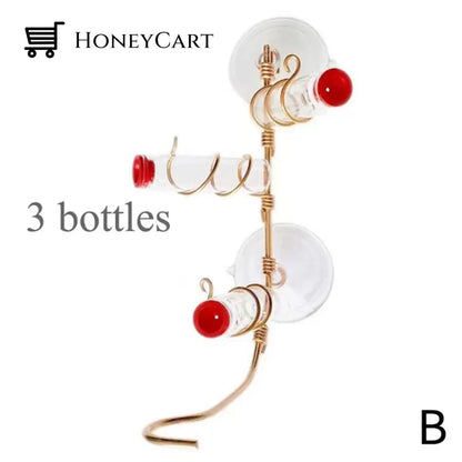 Geometric Window Hummingbird Feeders For Outdoors 3 Bottles