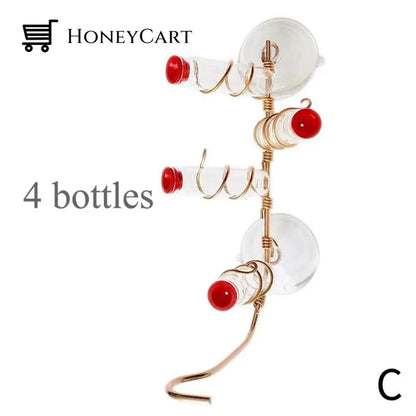 Geometric Window Hummingbird Feeders For Outdoors 4 Bottles