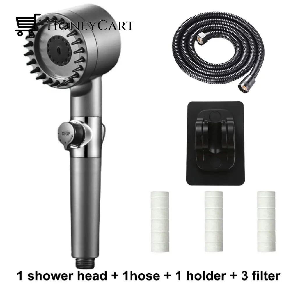 German Multifunctional Massage Shower 1 Set (Shower + Pedestal Hose 3X 1.5M-Tube)