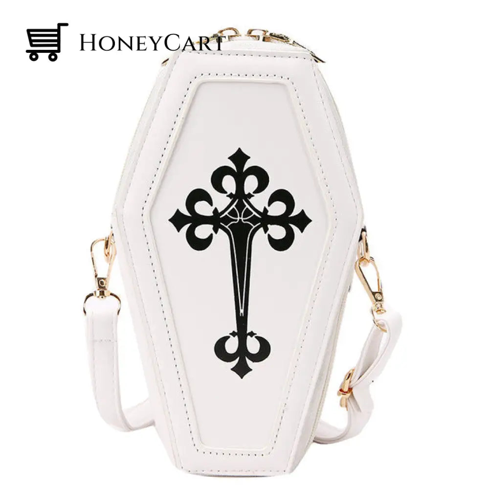 Gothic Coffin Shoulder Bag Cross Designer White Bags