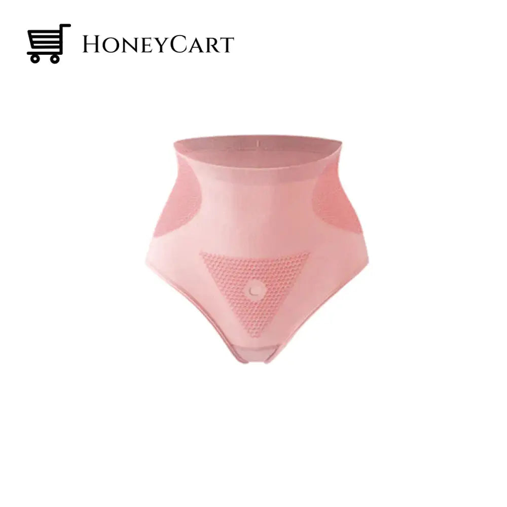 Graphene Honeycomb High Waist Tightening Briefs 2Pcs - Usd$24.97($12.5/Pc) / Pink L En