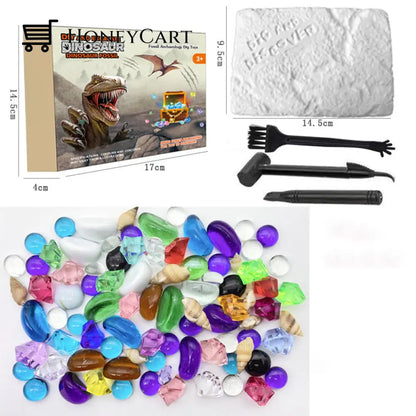 Great Educational Toy For Kids Dinosaur Fossil Digging Kit 16 Mysterious Gems