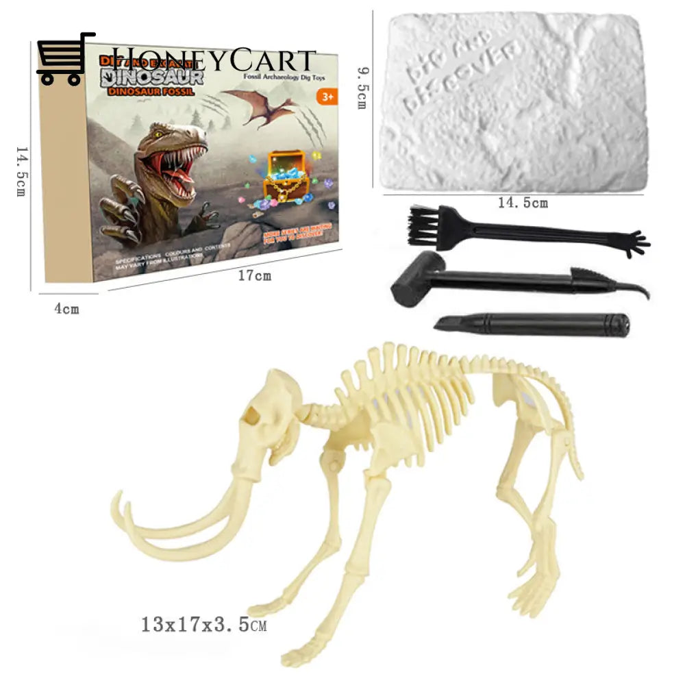 Great Educational Toy For Kids Dinosaur Fossil Digging Kit Mammoths