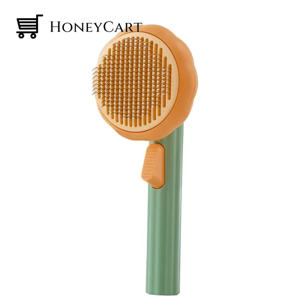 Groomycomb - Self Cleaning Slicker Cat Brush Dark Green