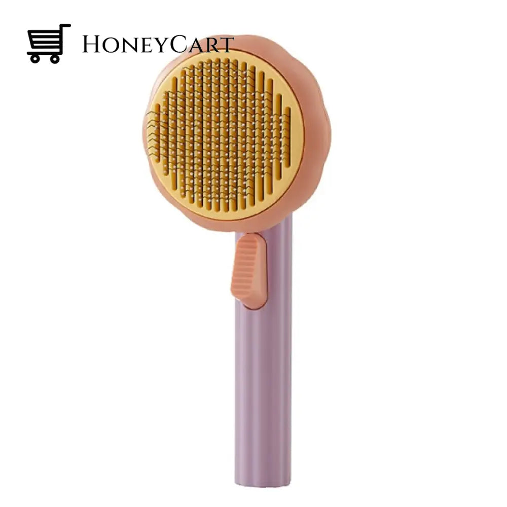 Groomycomb - Self Cleaning Slicker Cat Brush Purple