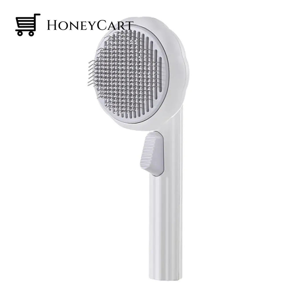 Groomycomb - Self Cleaning Slicker Cat Brush White