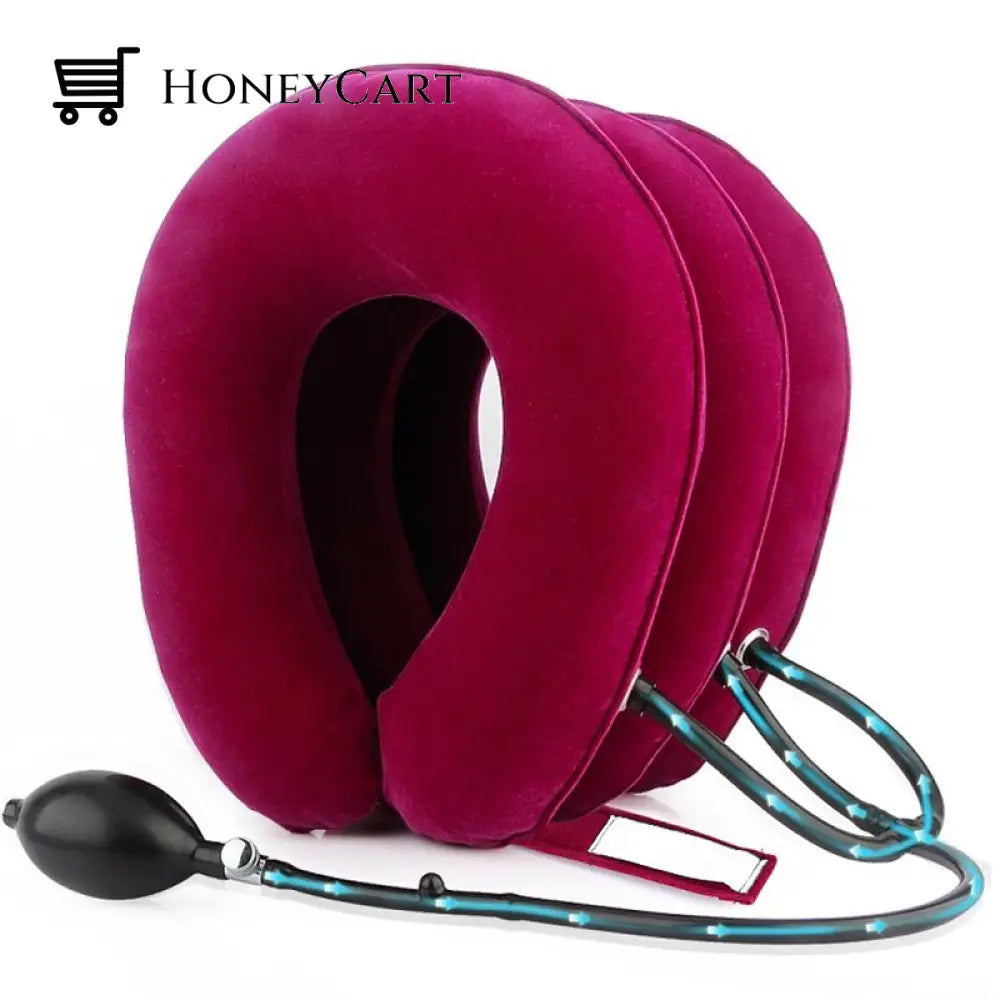 H-Care Inflatable Soft Cervical Neck Stretching Support Red 3 Layers Supports & Braces