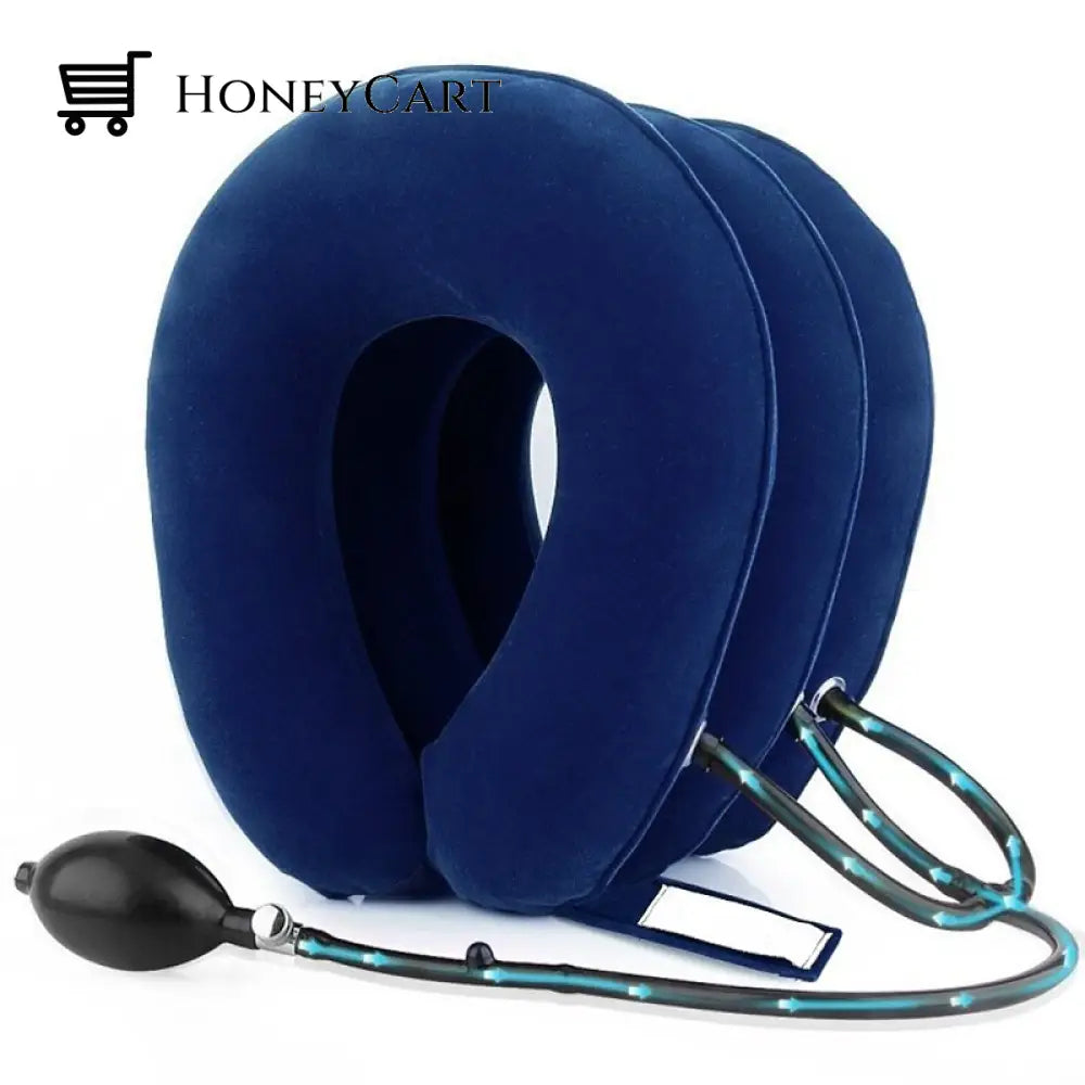 H-Care Inflatable Soft Cervical Neck Stretching Support Royal Blue 3 Layers Supports & Braces