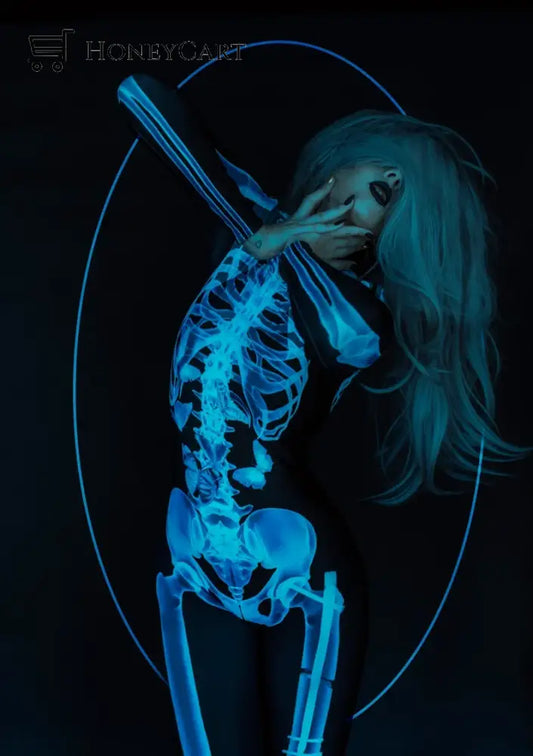 Halloween Couple Skeleton Bodysuit Womenswear / Xs Tool