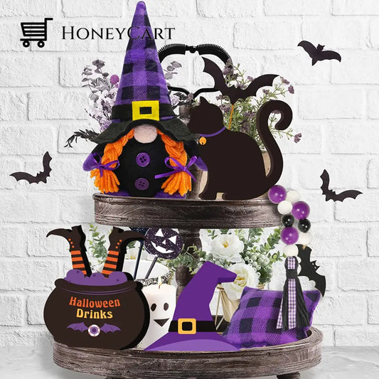 Halloween Decor 6 Pcs Gnome Tiered Tray Bundle Fp-Garden