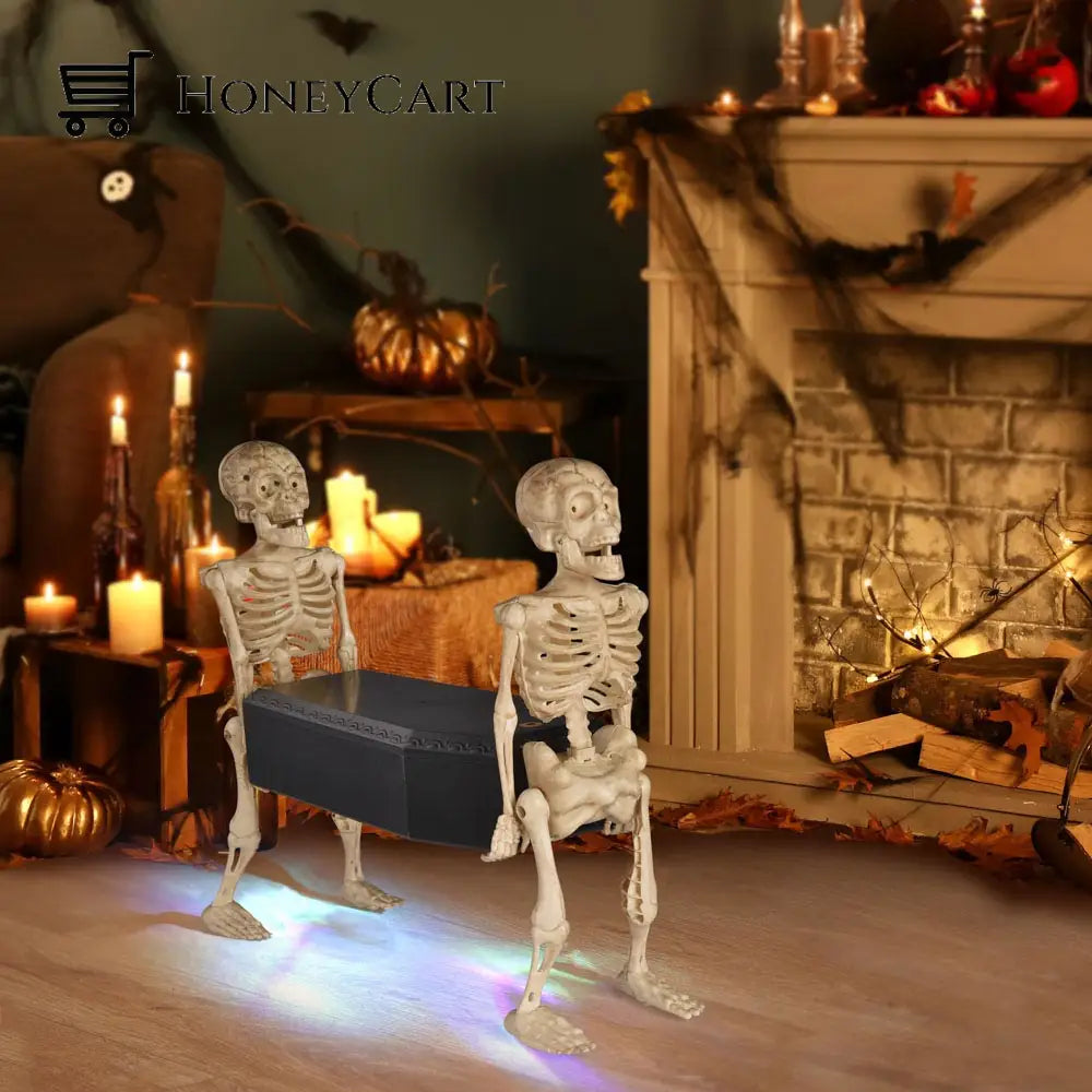 Halloween Decorations Moving Skeletons Skeleton Carrying Coffin Spooky Music Sale